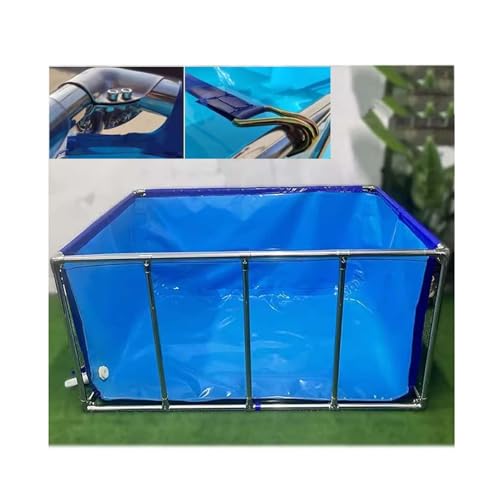 Großer PVC-Fischteich mit Metallhalterung, transparentes, faltbares Koi-Aquarium für einfache Installation und klare Sicht (150 x 100 x 61 cm), ideal für Zucht und landwirtschaftliche Nutzung von Generisch