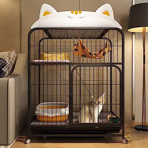 Großer Rollender Katzenkäfig aus Metall mit Leiter, Tablett & Plattform – Indoor-Gehege für Kätzchen, Welpen, Frettchen, Chinchillas & Kaninchen – robuster Haustier-Laufstall Großer Rollender Katzenkäfig aus Metall mit Leiter, Tablett & Plattform – Indoor-Gehege für Kätzchen, Welpen, Frettchen, Chinchillas & Kaninchen – robuster Haustier-Laufstall von Generisch