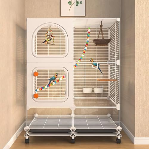Großer Vogelkäfig für Sittiche und Papageien weiß mit Rollen und Tablett ideal für verschiedene Vögel Großer Vogelkäfig für Sittiche und Papageien weiß mit Rollen und Tablett ideal für verschiedene Vögel von Generisch