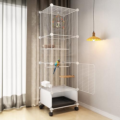 Großer Vogelkäfig mit Rollständer, abnehmbarem Tablett und mitgeliefertem Spielzeug für einfache Wartung, perfekt für kleine bis große Vögel Großer Vogelkäfig mit Rollständer, abnehmbarem Tablett und mitgeliefertem Spielzeug für einfache Wartung, perfekt für kleine bis große Vögel von Generisch