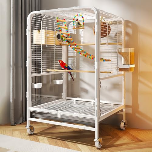 Großer transparenter Vogelkäfig mit komplettem Zubehör-Set, ideal für kleine Vögel wie Sonnenvögel und Munien von Generisch