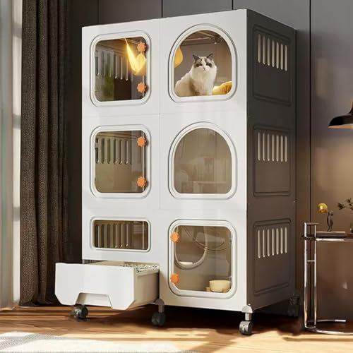 Großer zusammenklappbarer Katzenkäfig mit Rädern, DIY mehrstöckiges Laufgitter und Katzenklo Gehege, abnehmbare Metalldrahtkiste für den Innen- und Außenbereich Großer zusammenklappbarer Katzenkäfig mit Rädern, DIY mehrstöckiges Laufgitter und Katzenklo Gehege, abnehmbare Metalldrahtkiste für den Innen- und Außenbereich von Generisch