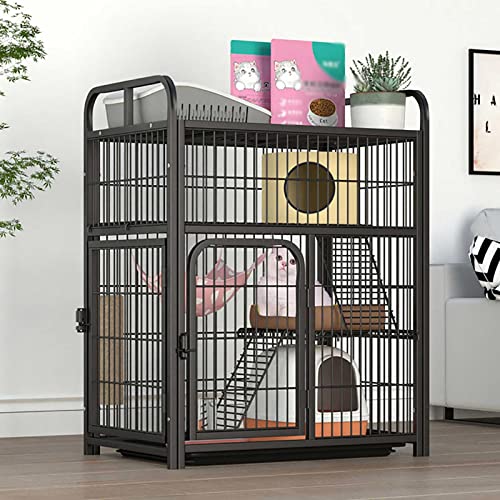 Großes DIY Katzengehege mit Türen und Leitern, 3 Etagen Kleintierzaun Anti-Springen Indoor Pet Cage für Katzen, Hase, Chinchilla von Generisch