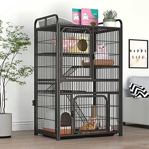 Großes DIY Katzengehege mit Türen und Leitern, 3 Etagen Kleintierzaun Anti-Springen Indoor Pet Cage für Katzen, Hase, Chinchilla von Generisch