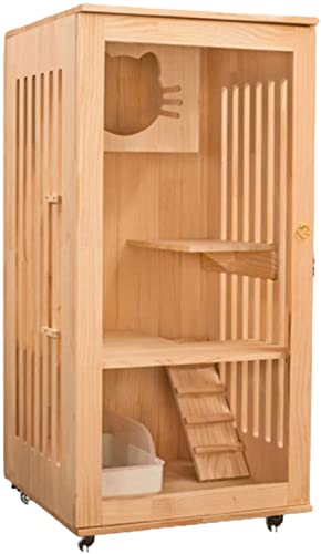 Großes Katzenhaus aus Holz für Outdoor- und Indoor-Katzen, luxuriöses Mehrzweck-Katzenhaus mit Rädern, geräumiger Unterschlupf für Haustiere Großes Katzenhaus aus Holz für Outdoor- und Indoor-Katzen, luxuriöses Mehrzweck-Katzenhaus mit Rädern, geräumiger Unterschlupf für Haustiere von Generisch