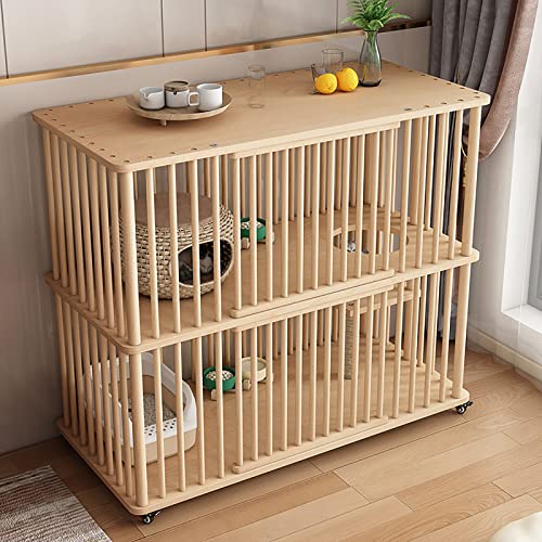 Großes Katzenhaus aus Holz mit Sisal-Kratzbaum und Sprungplattform für den Innenbereich mit Tür, Rädern und Gehegen für kleine Haustiere Großes Katzenhaus aus Holz mit Sisal-Kratzbaum und Sprungplattform für den Innenbereich mit Tür, Rädern und Gehegen für kleine Haustiere von Generisch