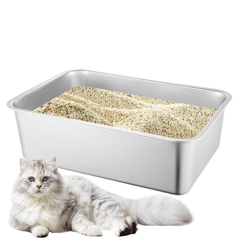 Großes Katzenstreublech, Katzenträger für große Katzen - Metallstreu -Tablett für Katzen, Nicht -Schicht -Handwerk für Katze, spritzbrsiffert, großer Müll in Großes Katzenstreublech, Katzenträger für große Katzen - Metallstreu -Tablett für Katzen, Nicht -Schicht -Handwerk für Katze, spritzbrsiffert, großer Müll in von Generisch