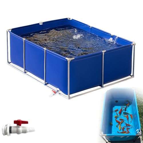 Großes PVC-Segeltuch-Aquarium mit Ständer – temporäres Halten von Fischteichen für Koizucht, Aquakultur-Wassertank-Zisterne, Pool-Teich für landwirtschaftliche Nutzung von Generisch
