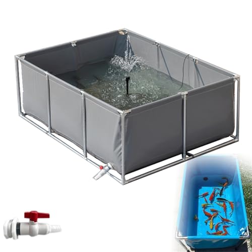 Großes PVC-Segeltuch-Aquarium mit Ständer – temporäres Halten von Fischteichen für Koizucht, Aquakultur-Wassertank-Zisterne, Pool-Teich für landwirtschaftliche Nutzung von Generisch