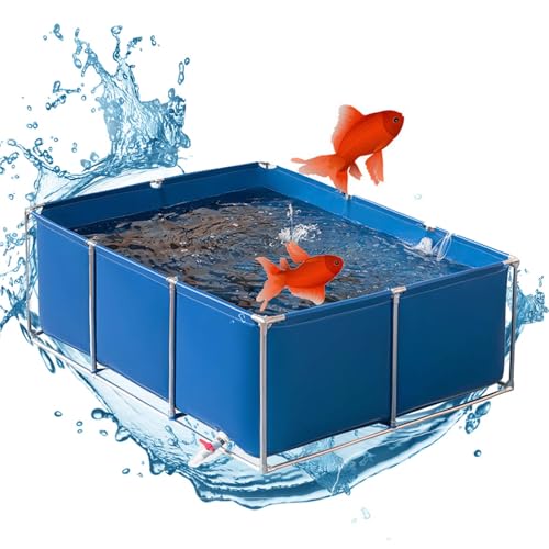 Großes PVC-Segeltuch-Aquarium mit Ständer – temporäres Halten von Fischteichen für Koizucht, Aquakultur-Wassertank-Zisterne, Pool-Teich für landwirtschaftliche Nutzung von Generisch