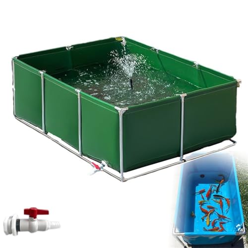 Großes PVC-Segeltuch-Aquarium mit Ständer – temporäres Halten von Fischteichen für Koizucht, Aquakultur-Wassertank-Zisterne, Pool-Teich für landwirtschaftliche Nutzung von Generisch