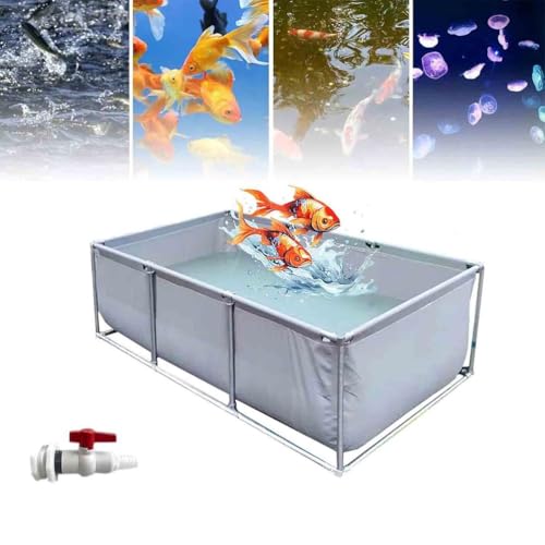 Großes freistehendes Aquarium für Koi-Fische, flexible Teichfolie mit Stahlrahmen, ideal für Koi-Kultur und landwirtschaftliche Bewässerung, 3 x 1 x 0,9 m Großes freistehendes Aquarium für Koi-Fische, flexible Teichfolie mit Stahlrahmen, ideal für Koi-Kultur und landwirtschaftliche Bewässerung, 3 x 1 x 0,9 m von Generisch