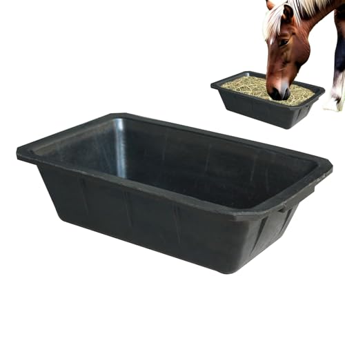 Gummi -Futter -Trog - 10l Pferdeimer Wasserschale | Mühelose Wartungsdesign, Pan Container Haustiervorräte für, Hirsche, Hühnchen, Geflügel, Nutztiere von Generisch