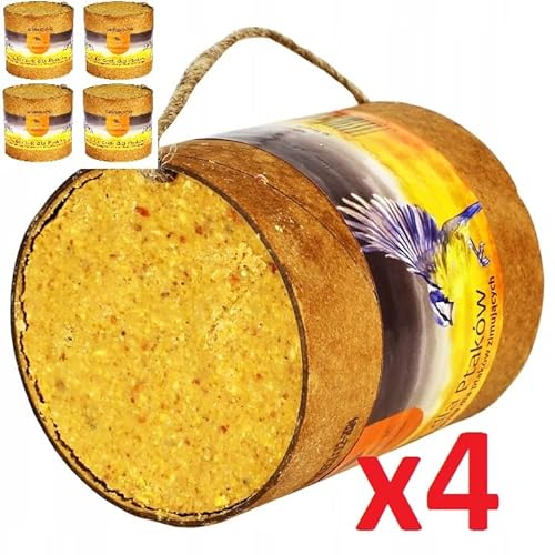 Hängebecher mit Vogelfutter 4x400g 1.6kg Futter für Wildvögel Streufutter Futterhäuschen mit Futter für Vögel von Generisch