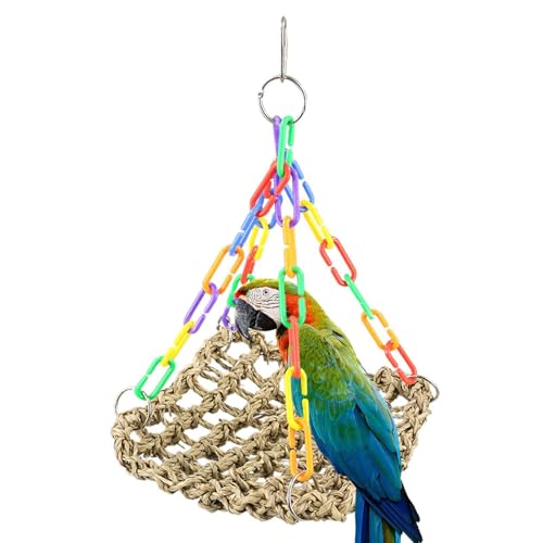 Hängemattenschwung für Vögel, Vögel schwingen Spielzeug,Weave -Seilhänge Matte | Vögel Käfigzubehör, farbenfrohe Kauspielzeug, Klettern auf Hängemattenwand für Shot -Conure -Cockatiel Hängemattenschwung für Vögel, Vögel schwingen Spielzeug,Weave -Seilhänge Matte | Vögel Käfigzubehör, farbenfrohe Kauspielzeug, Klettern auf Hängemattenwand für Shot -Conure -Cockatiel von Generisch