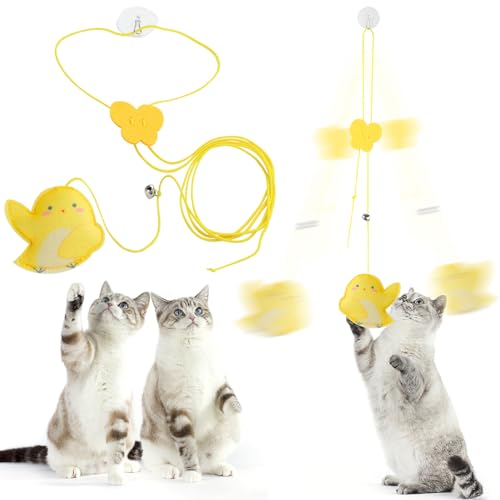 【Hängendes Interaktives Spielzeug für Katzen】 Kätzchen Teaser Spielspielzeug mit elastischem Seil und Katzenminze von Generisch