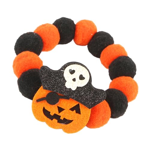 Halloween Welpenhalsband,Halloween Hundefliege - Modisches Haustierhalsband,Bequemes Halloween-Hundehalsband, verstellbares Plüsch-Hundehalsband, süße Halloween-Welpen-Halskette von Generisch