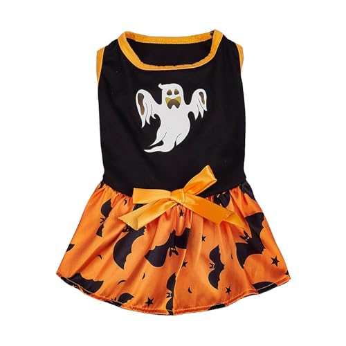 Halloween Weste & Kleid für große Hunde & Katzen Kürbis Geist Spinne Knochen Zauberer Fledermaus Designs Reflektierende Hundehalsbänder (Red, L) von Generisch