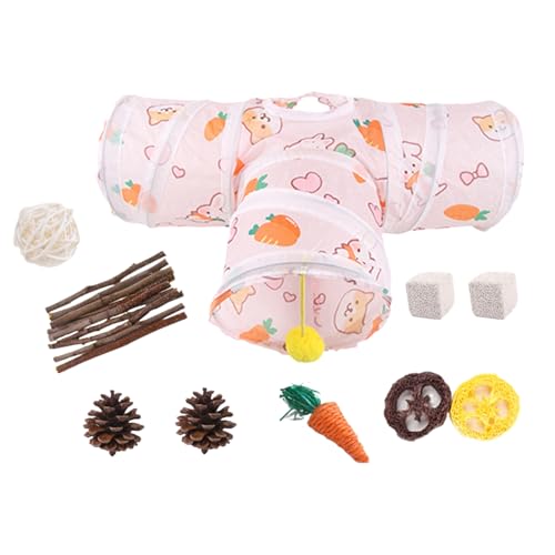 Hamster Cage Tubes, Hamster Enrichment Supplies, Cloth Material, Interactive Playground with Balls, Digging Climbing Burrowing Tunnel System, for Indoor Foraging Sleeping Play, 1 Set von Generisch