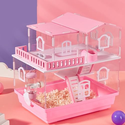 Hamster Cage - Two Tier Plastic Cage with Ventilation Grille and Transparent Roof, Includes Accessories for Hamsters and Mice Hamster Cage - Two Tier Plastic Cage with Ventilation Grille and Transparent Roof, Includes Accessories for Hamsters and Mice von Generisch