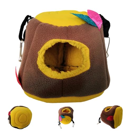 Hamster-Hängematte, Meerschweinchenhaus | Meerschweinchen-Versteck,Plüsch-Warmbett-Baumstumpf-förmiges Haus-Hängematten-Nest für kleine Tiere, Meerschweinchen, Chinchilla, Hamster von Generisch