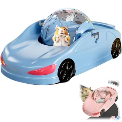 Hamster-Laufball, lustiger transparenter Ball, Laufrad für Hamster, leises Fitness-Rad, Spielzeugfahrzeug für kleine Haustiere, lustiger transparenter Ball, Auto-Laufrad Hamster (Blue) von Generisch