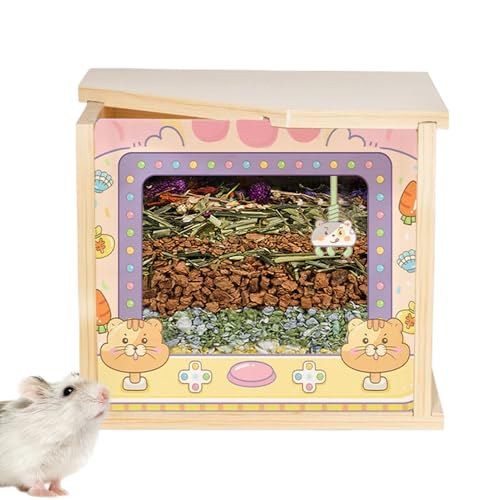 Hamster Sandkasten - Hamster Staubbad Behälter - Sichtbarer Lebensraum Käfig Zubehör für Training Fütterung Baden Klettern Verstecken von Generisch