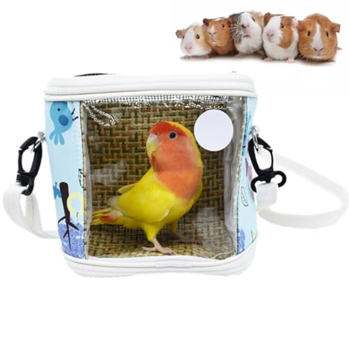 Hamster-Tragetasche mit großem Fassungsvermögen, weicher Reißverschluss, mit Kühltasche: transparente Reisetasche für kleine Tiere von Generisch