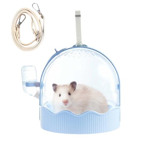 Hamster Transportbox | Reise Hamsterkäfig mit verstellbarem Schultergurt,Haustierzubehör Für Garten Zuhause Camping Außenbereich Spiel Und Pflege von Generisch