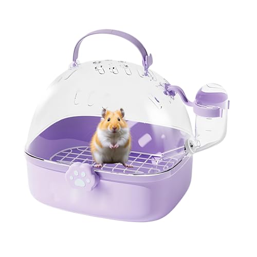 Hamster Transportbox | Tragbare Kleintierbox Mit Trinkflasche | Atmungsaktive Vogeltransporttasche Für Igel Chinchillas Unzertrennliche Nymphensittiche Wellensittiche Aras Sittiche von Generisch
