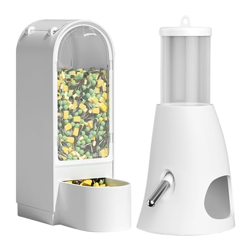 Hamster Trinkflasche - Futter Und Wasserspender Set - Käfigzubehör Mit Futternapf Und Trinkschale Für Mäuse Chinchillas Kaninchen Igel von Generisch