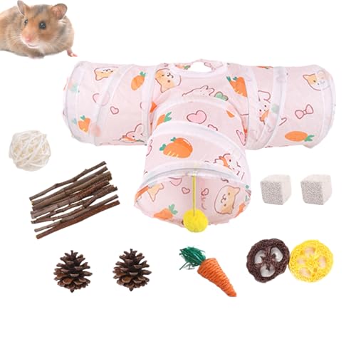 Hamster Tunnel Spielzeug - Käfigzubehör Für Hamster,Gehege Zubehör Set Mit Interaktiven Bällen Für Graben Schlafen Verstecken Nisten Und Klettern Im Innenbereich von Generisch