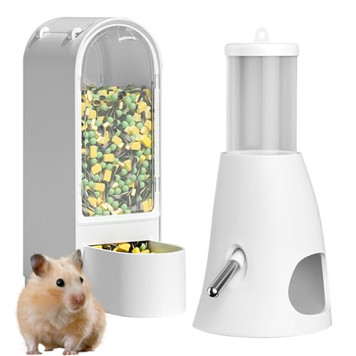 Hamsterfutterautomat,Futter Und Wasserspender Set - Großes Fassungsvermögen Futternapf & Trinkschale Für Zwerghamster Chinchilla Kaninchen Igel von Generisch
