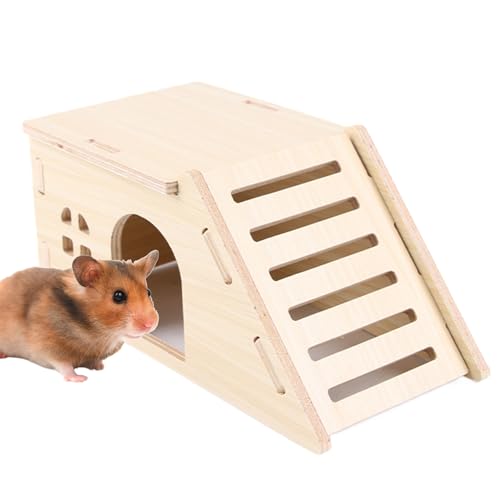 Hamsterhaus aus Holz - Hamsterhaus mit Leiter | PET-Mäuse | Fluchtsichere Holzmäuse mit Kletterleiter | Interaktives Spielzeug für Langeweile für körperliche Übungen von Generisch