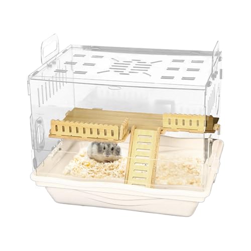 Hamsterkäfig, klarer Hamsterlebensraum - Small Animal Haustier Beobachtung Transparenter Käfig,Atmungsaktives kleines Haustier -Hauszubehör Rennstil Unterkunft für Familien, Freunde von Generisch
