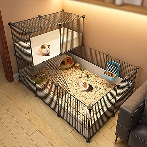 Hamsterkäfig und Meerschweinchengehege – Kleintierstall mit wasserdichtem Kunststoffboden, Übungsspielhaus, Haustier-Laufstall für Hamster, Meerschweinchen und Kaninchen Hamsterkäfig und Meerschweinchengehege – Kleintierstall mit wasserdichtem Kunststoffboden, Übungsspielhaus, Haustier-Laufstall für Hamster, Meerschweinchen und Kaninchen von Generisch