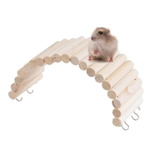 Hamsterleiter Spielzeug - Holz Hamster Kletterleiter Spielzeug Kleintiere Käfig Zubehör für Vogel Papagei Hamster Maus Ratte Zuckergleiter Einsiedler Krabbe Zuckergleiter Chinchilla von Generisch