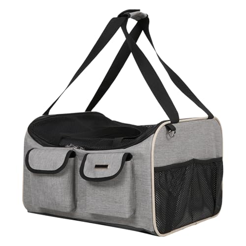 Haustier-Autotasche, tragbare Haustier-Reise-Handtasche für kleine, mittelgroße Hunde und Katzen, belüftetes atmungsaktives Netzgewebe von Generisch