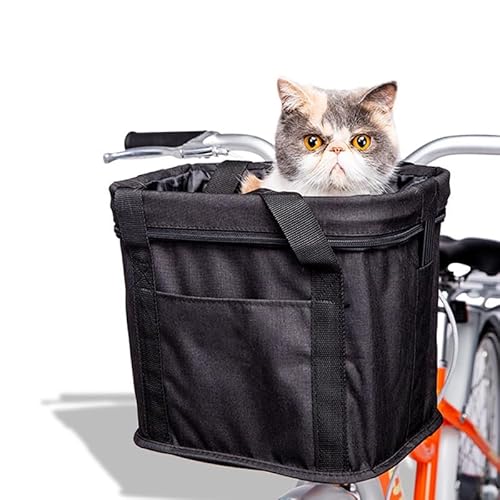 Haustier-Fahrradkörbe – zusammenklappbarer, abnehmbarer Lenker vorne Korb für kleine Katzen und Hunde – schnell zu öffnende Schultertasche, Fahrradhalter, Aufbewahrungskorb Haustier-Fahrradkörbe – zusammenklappbarer, abnehmbarer Lenker vorne Korb für kleine Katzen und Hunde – schnell zu öffnende Schultertasche, Fahrradhalter, Aufbewahrungskorb von Generisch