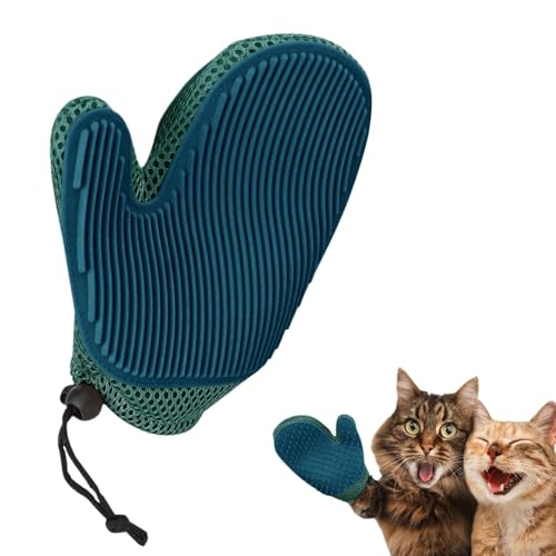 Haustier Haarentfernung Handschuhe, Hunde Katzen Haarentfernung Handschuh Pflegebürste, Wiederverwendbare Haarentfernung Handschuh, Sanfte Deshedding & Badehandschuhe Für Lange & Kurze (Blue) von Generisch