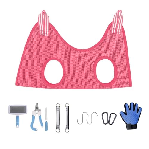 Haustier-Hängematte zur Reparatur von Nägeln, Hilfsmittel für Katzen und Hunde, Fesseltasche, Katzenpflege, Reinigungshalter (Rosa, M (75 x 51 cm) von Generisch
