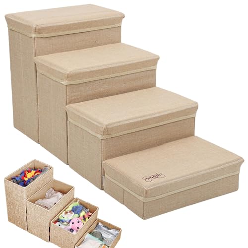 Haustier-Hundetreppe – Multifunktionale Haustiertreppe rutschfeste Hunderampe | Verstellbare Hundetreppe Tragbare Hundetreppe Treppe Welpenbett Treppe | Nicht reizend Faltbare Indoor Hundehütte Treppe Haustier-Hundetreppe – Multifunktionale Haustiertreppe rutschfeste Hunderampe | Verstellbare Hundetreppe Tragbare Hundetreppe Treppe Welpenbett Treppe | Nicht reizend Faltbare Indoor Hundehütte Treppe von Generisch