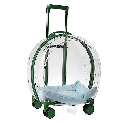 Haustier-Kinderwagen, tragbarer harter Katzen- und Hundekäfig, kleine Haustier-Tragetasche, Tiertransportwagen, transparente Katzentasche von Generisch
