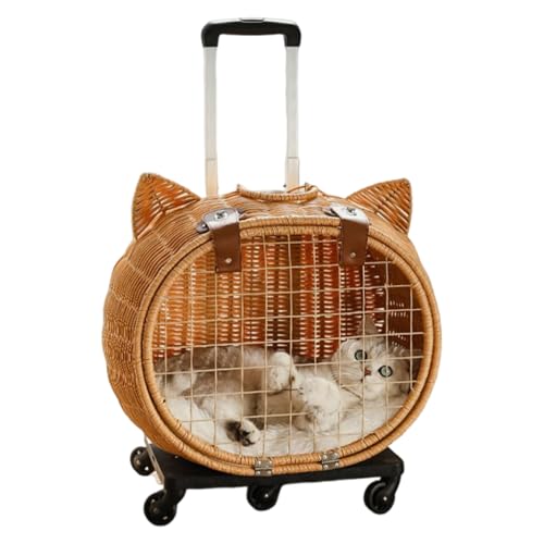 Haustier-Kinderwagen für kleine Hunde, Rattan-Hundewagen, Katzentragetasche mit Rädern, Haustier-Tragetasche, Retro-Wagen für mittelgroße Welpen, Kätzchen, Reisen, Outdoor, tägliche Spaziergänge Haustier-Kinderwagen für kleine Hunde, Rattan-Hundewagen, Katzentragetasche mit Rädern, Haustier-Tragetasche, Retro-Wagen für mittelgroße Welpen, Kätzchen, Reisen, Outdoor, tägliche Spaziergänge von Generisch