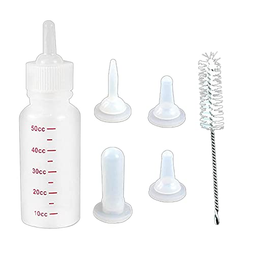 Haustier-Milchflaschen-Set, 50 ml, mit Reinigungsbürste, Gummi-Nippel, Katzen-Milchflasche, für Neugeborene, Kätzchen, Fütterung, Trinken und Medizin Haustier-Milchflaschen-Set, 50 ml, mit Reinigungsbürste, Gummi-Nippel, Katzen-Milchflasche, für Neugeborene, Kätzchen, Fütterung, Trinken und Medizin von Generisch