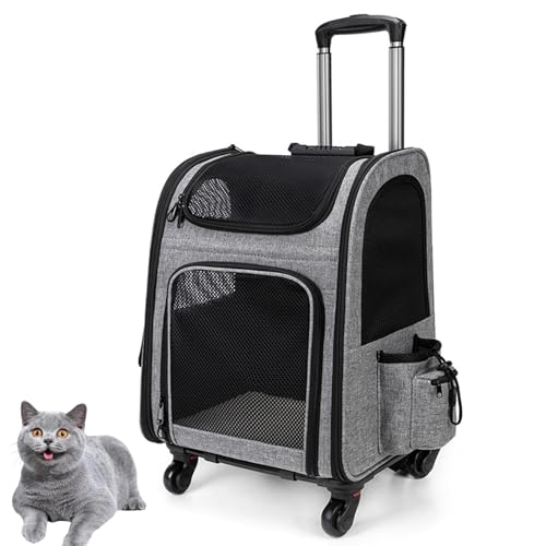 Haustier Rucksack Tragetasche mit Rollen, 2-in-1 Hund & Katze Transportrucksack Atmungsaktive Multi-Pocket Reisetasche für Haustiere Haustier Rucksack Tragetasche mit Rollen, 2-in-1 Hund & Katze Transportrucksack Atmungsaktive Multi-Pocket Reisetasche für Haustiere von Generisch