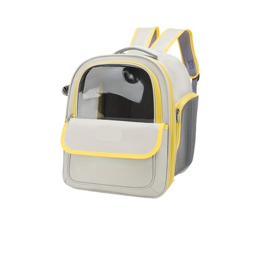 Haustier-Rucksack für Katzen und Hunde, groß, transparent, Kapsel, atmungsaktive Tragetasche, Zubehör (gelb) von Generisch