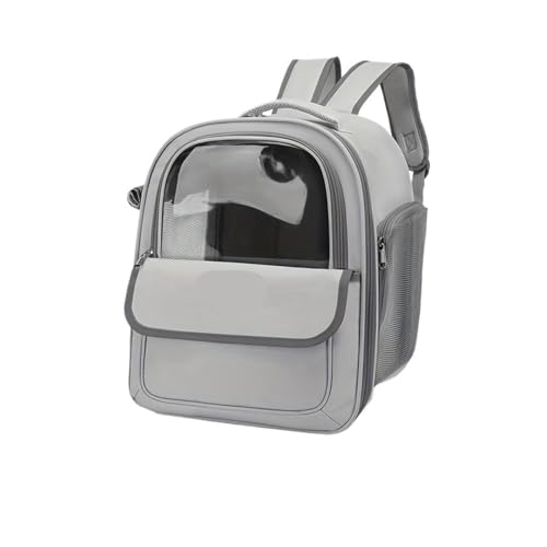 Haustier-Rucksack für Katzen und Hunde, groß, transparent, Kapsel, atmungsaktive Tragetasche, Zubehör (grau) von Generisch
