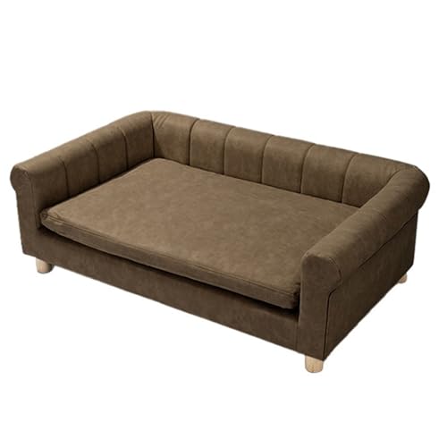 Haustier-Sofa aus Massivholz mit Beinen, Lederrahmen für mittelgroße Hunde und Katzen, bequeme Schlafmöbel für Zuhause Haustier-Sofa aus Massivholz mit Beinen, Lederrahmen für mittelgroße Hunde und Katzen, bequeme Schlafmöbel für Zuhause von Generisch