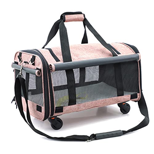 Haustier-Tragetasche auf Rädern, weiche Seiten, Katzen- und Hunde-Trolley-Tasche mit atmungsaktivem Netzgewebe für Reisen und Wandern von Generisch